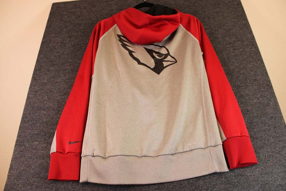 Nike Arizona Cardinals Therma-FIT Red and Grey Full-Zip Hoodie